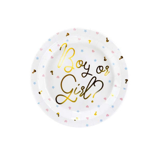 Picture of PAPER PLATES GENDER REVEAL 23CM - 6 PACK
